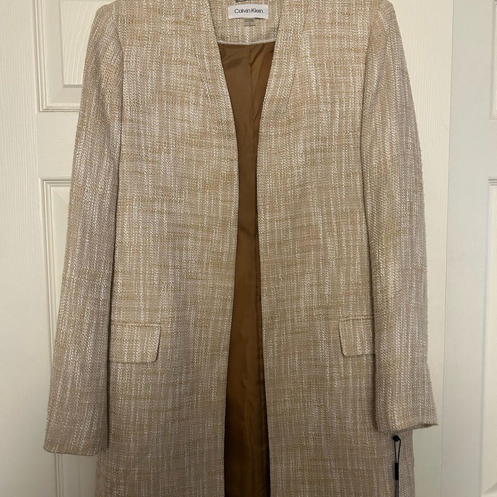 Calvin Klein Cream Blazer Modern Minimalist Design